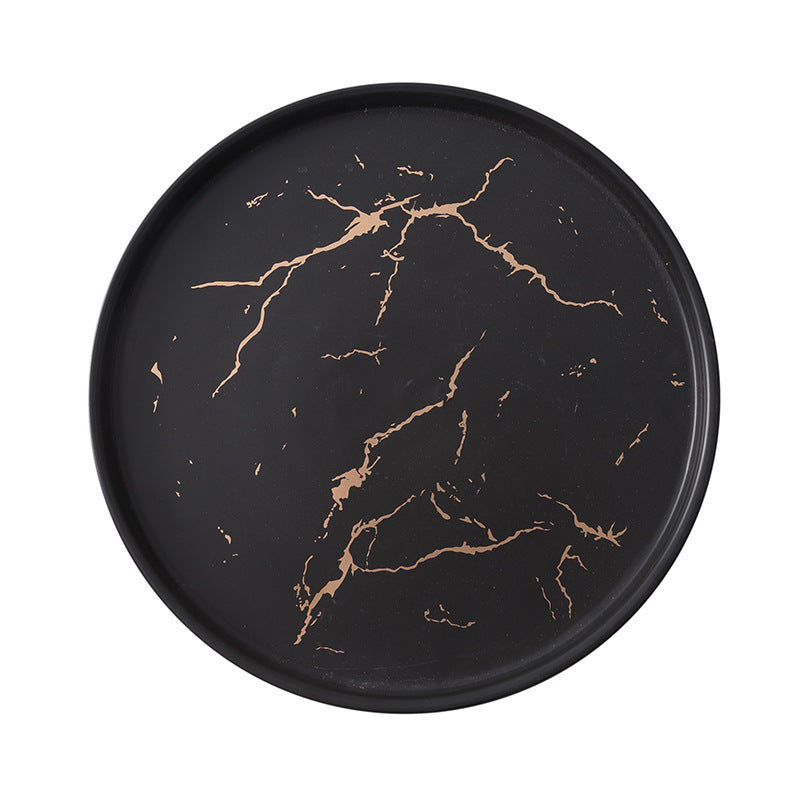 Assiettes Marbre noir