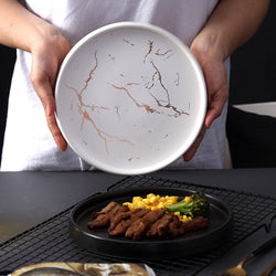 Assiettes Marbre Blanc