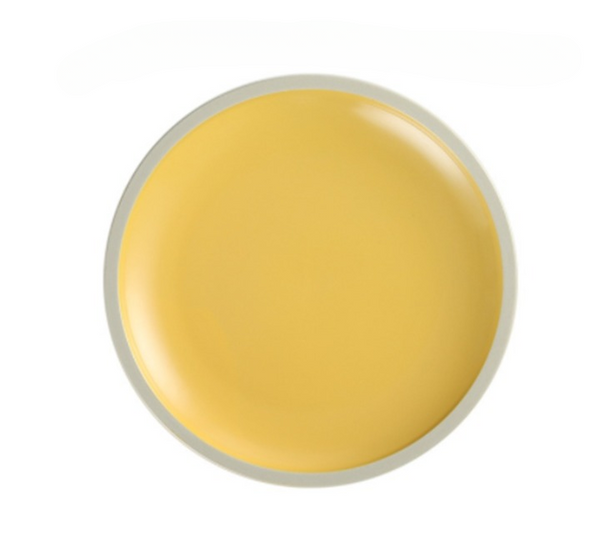 Assiette porcelaine jaune