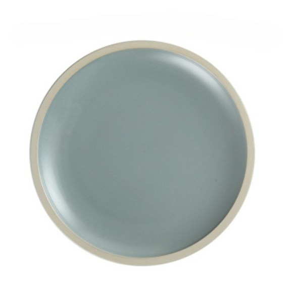 Assiette porcelaine bleu gris
