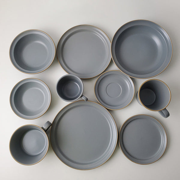 Set vaisselle porcelaine japonaise grise