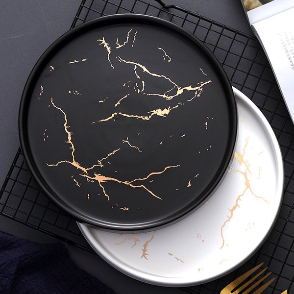 Assiettes Marbre noir