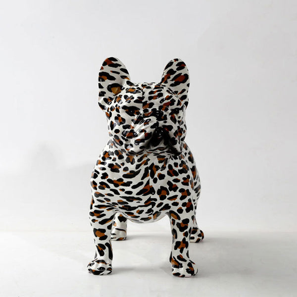 Sculpture Bouledogue Léopard