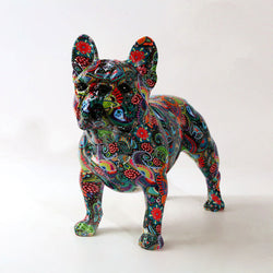Sculpture Bouledogue Fleuri